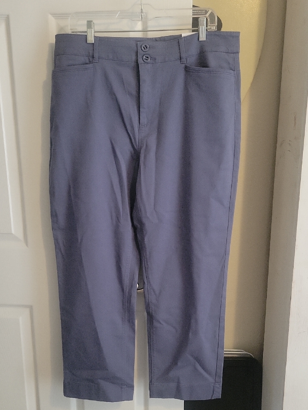 LOFT Sz14 high-rise Stretch Straight leg cargo style pant front and back pockets